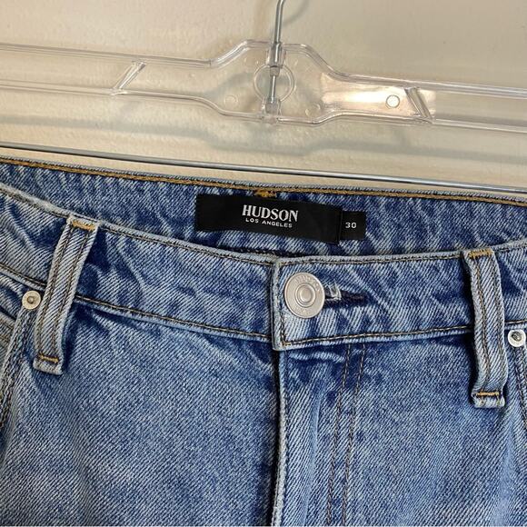 Hudson Women's Distressed Sloane Extreme Baggy Jeans Blue Size 30 - Picture 3 of 9